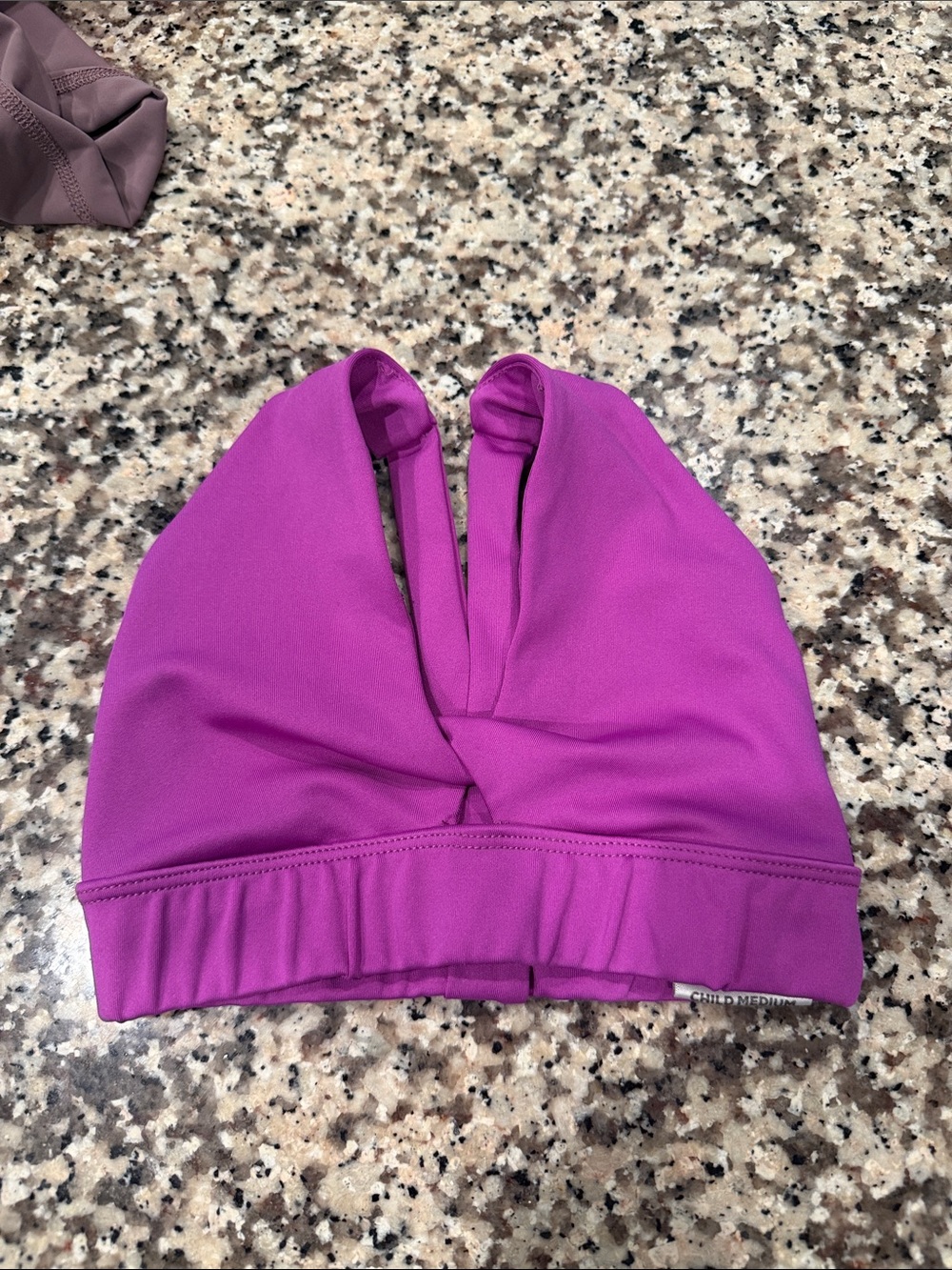 Kids Purple Dance Costume Top - Twist Front